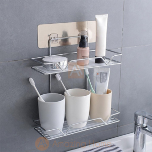 Two Layer Wall Mounted Floating Shelf Bathroom Kitchen