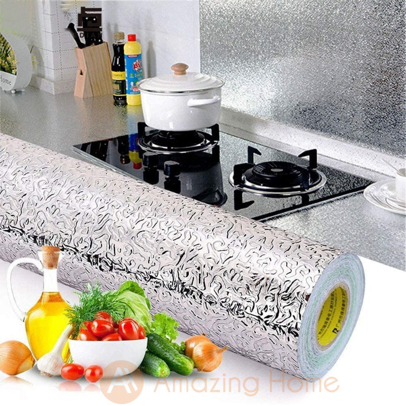 Self Adhesive Kitchen Backsplash Wallpaper Aluminum Foil Sticker