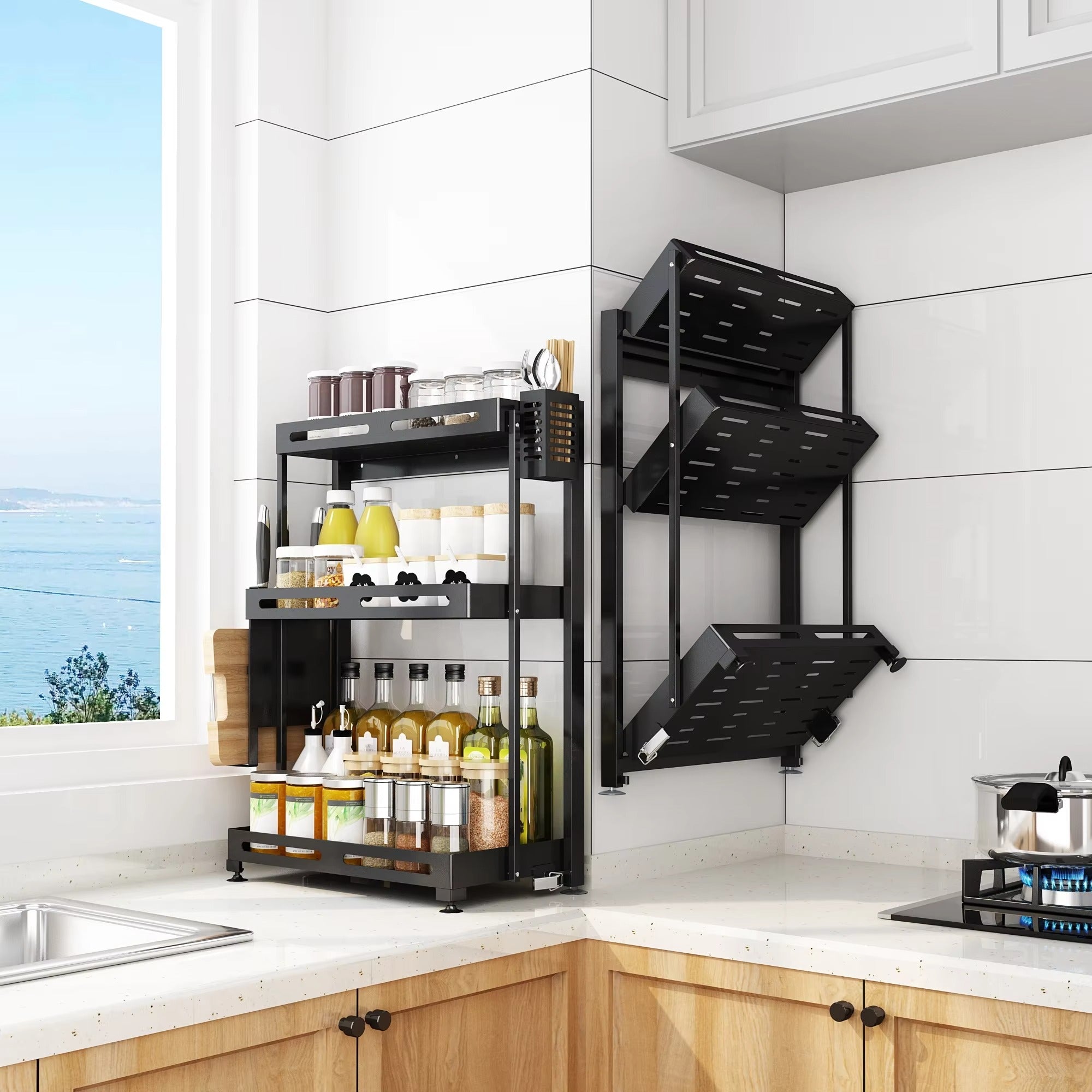 Stainless Steel Foldable Kitchen Shelf Rack Organizer