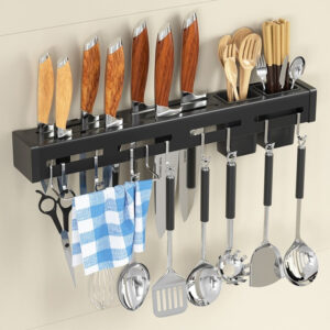 Stainless Steel Kitchen Shelf Organizer Knife Holder Utensil Storage Rack
