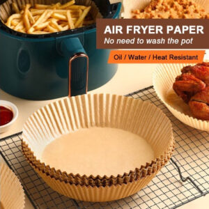Disposable Air Fryer Paper Liners | Non-Stick, Oil-Proof, Heat-Resistant Baking Paper (50 Pcs)