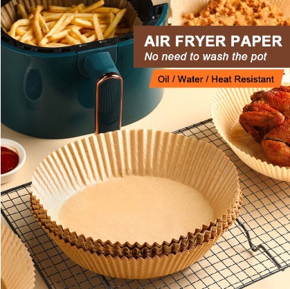 Disposable Air Fryer Paper Liners | Non-Stick, Oil-Proof, Heat-Resistant Baking Paper (50 Pcs)
