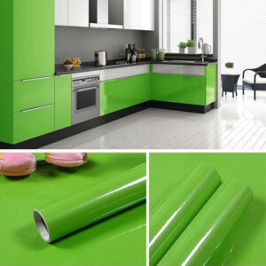 Self Adhesive Green Metallic Kitchen Cabinet Sticker Furniture Countertop Wallpaper
