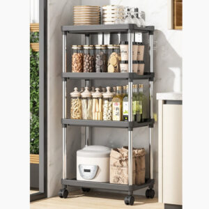 Multi-Layer Storage Rack Standing Storage Shelf Organizer Rack Shelving Unit for Living Room Bathroom Kitchen